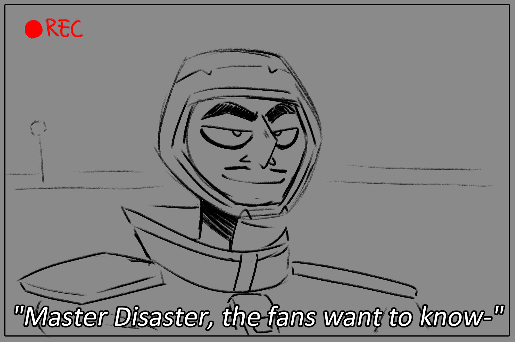 Master Disaster giving an interview