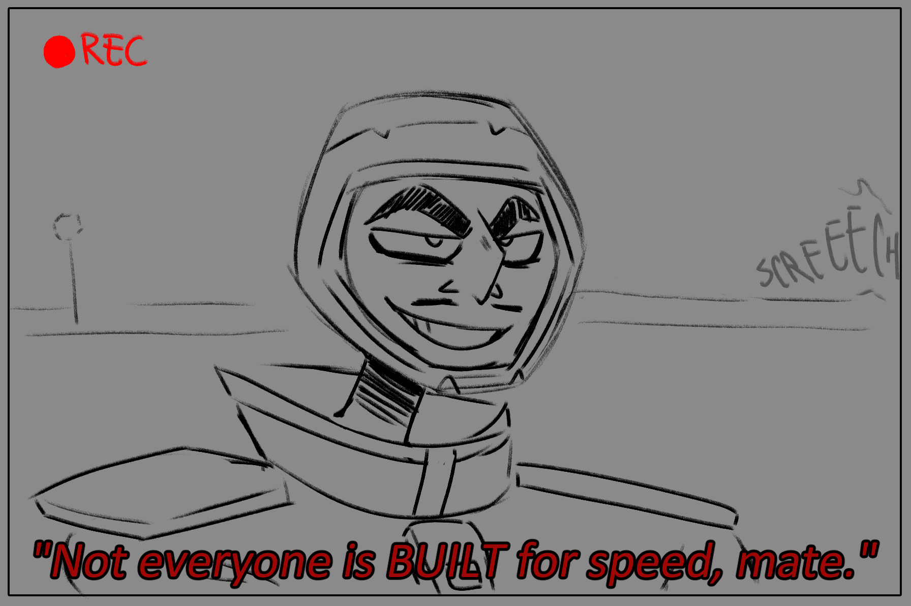 as Master Disaster continues the interview, a loud screech is heard.